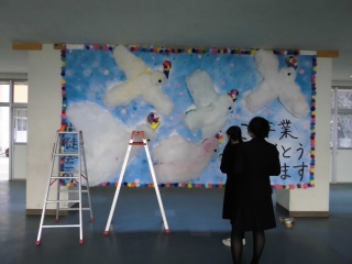 卒業式玄関飾り2 和歌山市立 有功中学校 卒業式玄関飾り2 和歌山市立 有功中学校